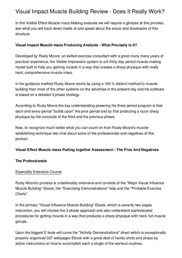 Visual Impact Muscle Building Ebook